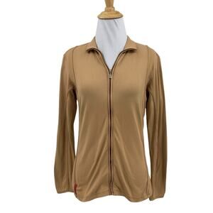 Bugatchi Jacket Womens S Cobblestone Nylon‎ Blend Full Zip Stretch Long Sleeve